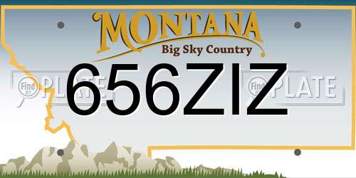 656ZIZ Montana License Plate