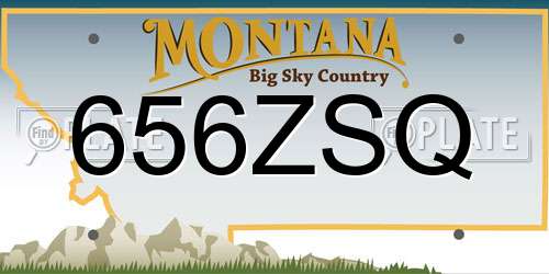 656ZSQ Montana License Plate