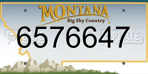 6576647 Montana License Plate