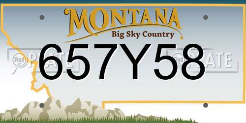 657Y58 Montana License Plate