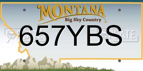 657YBS Montana License Plate