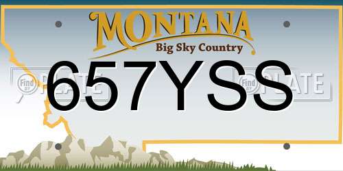 657YSS Montana License Plate