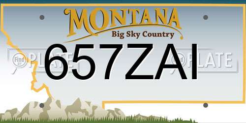 657ZAI Montana License Plate
