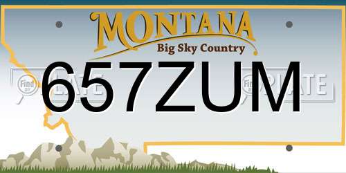 657ZUM Montana License Plate