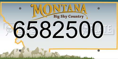 6582500 Montana License Plate