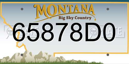 65878D0 Montana License Plate
