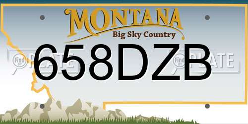 658DZB Montana License Plate