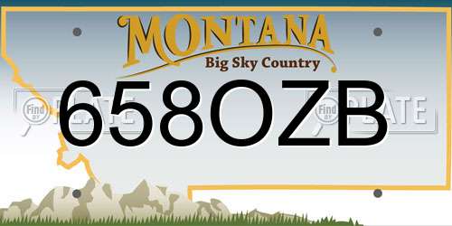 658OZB Montana License Plate