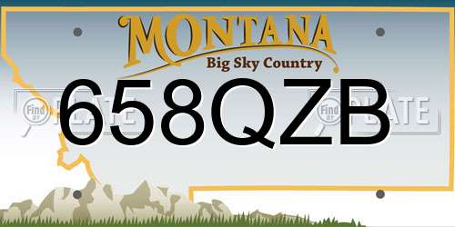 658QZB Montana License Plate
