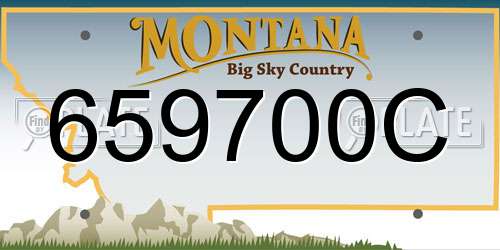 659700C Montana License Plate