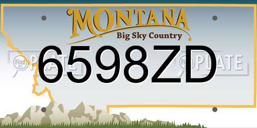 6598ZD Montana License Plate