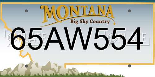 65AW554 Montana License Plate