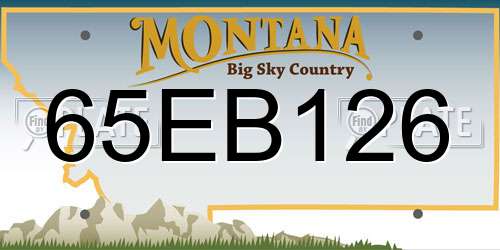 65EB126 Montana License Plate
