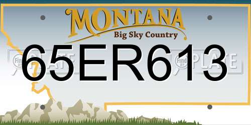 65ER613 Montana License Plate