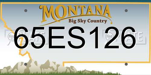 65ES126 Montana License Plate