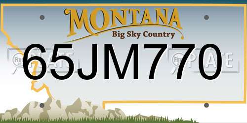 65JM770 Montana License Plate