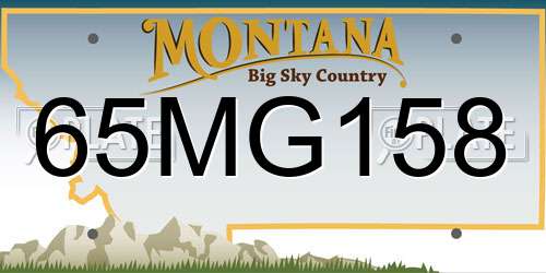 65MG158 Montana License Plate