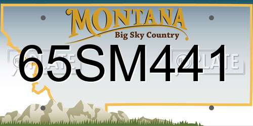 65SM441 Montana License Plate