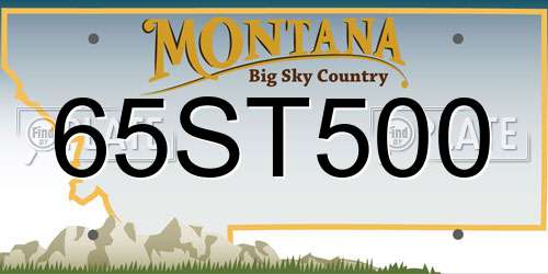 65ST500 Montana License Plate