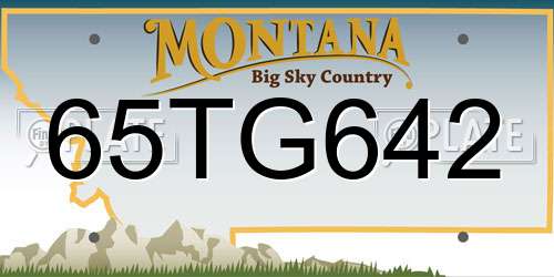 65TG642 Montana License Plate