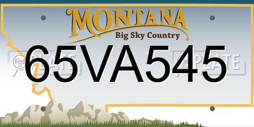 65VA545 Montana License Plate
