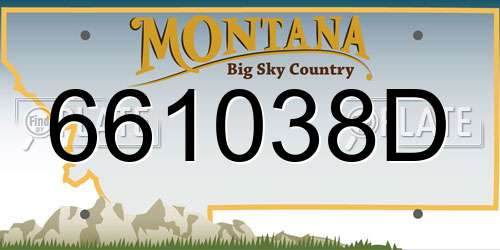 661038D Montana License Plate