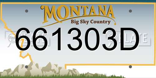 661303D Montana License Plate