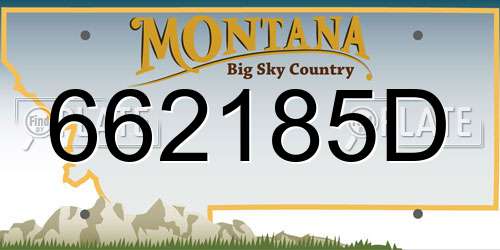 662185D Montana License Plate
