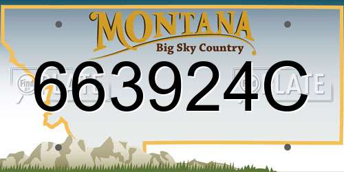 663924C Montana License Plate