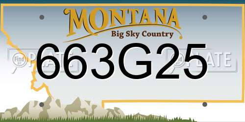 663G25 Montana License Plate