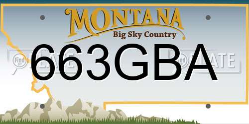 663GBA Montana License Plate