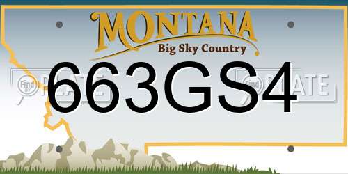 663GS4 Montana License Plate