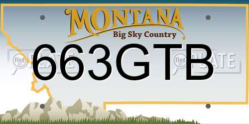 663GTB Montana License Plate