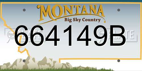 664149B Montana License Plate