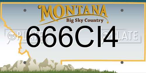 666CI4 Montana License Plate