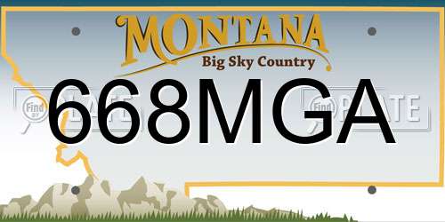 668MGA Montana License Plate
