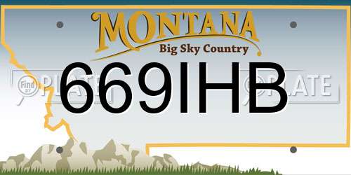 669IHB Montana License Plate