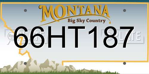 66HT187 Montana License Plate