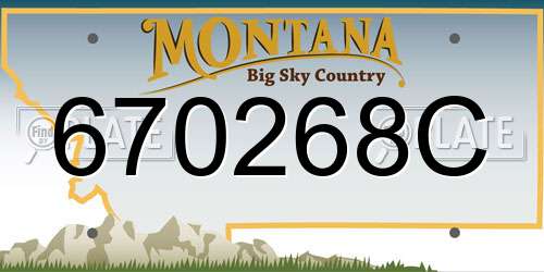 670268C Montana License Plate