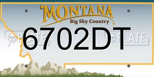 6702DT Montana License Plate