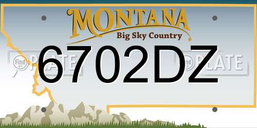 6702DZ Montana License Plate