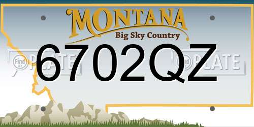 6702QZ Montana License Plate
