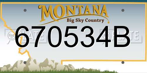 670534B Montana License Plate