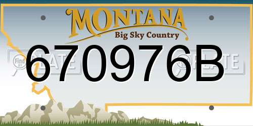 670976B Montana License Plate