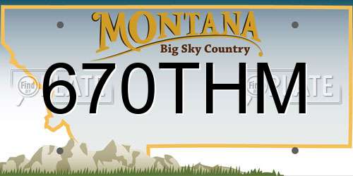 670THM Montana License Plate