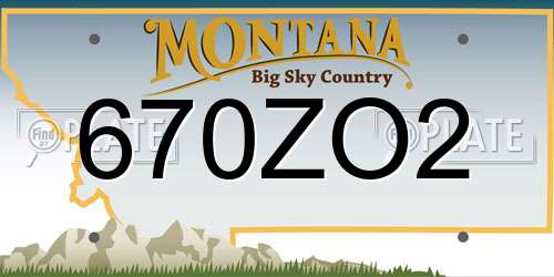 670ZO2 Montana License Plate