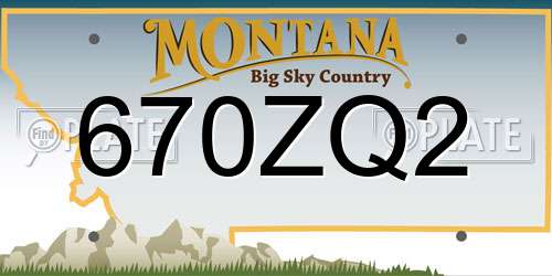 670ZQ2 Montana License Plate