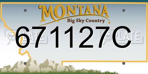 671127C Montana License Plate