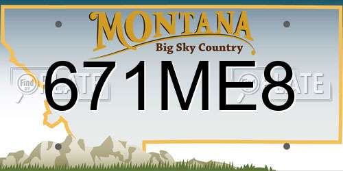 671ME8 Montana License Plate
