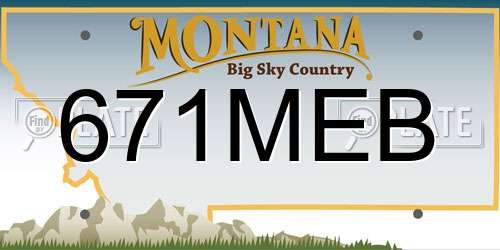 671MEB Montana License Plate